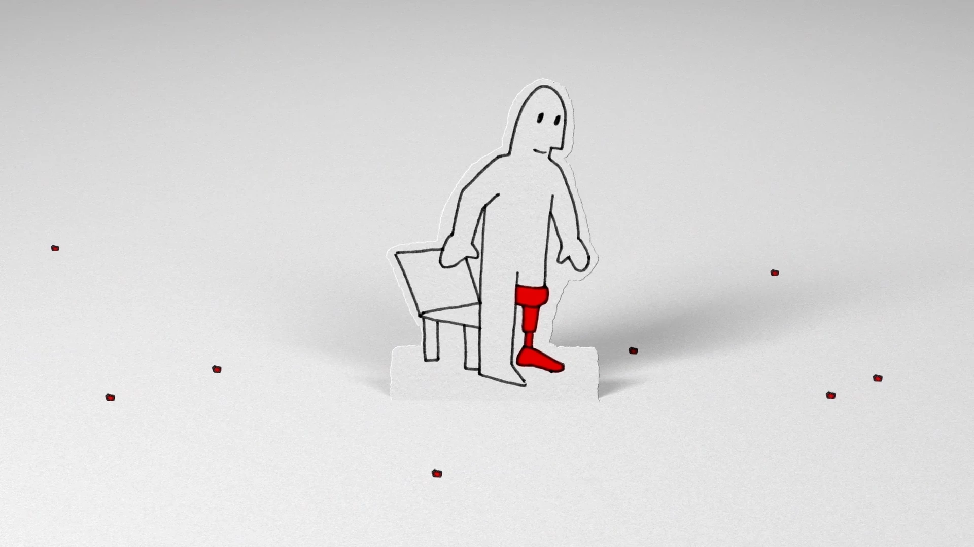 Un homme avec une jambe de bois