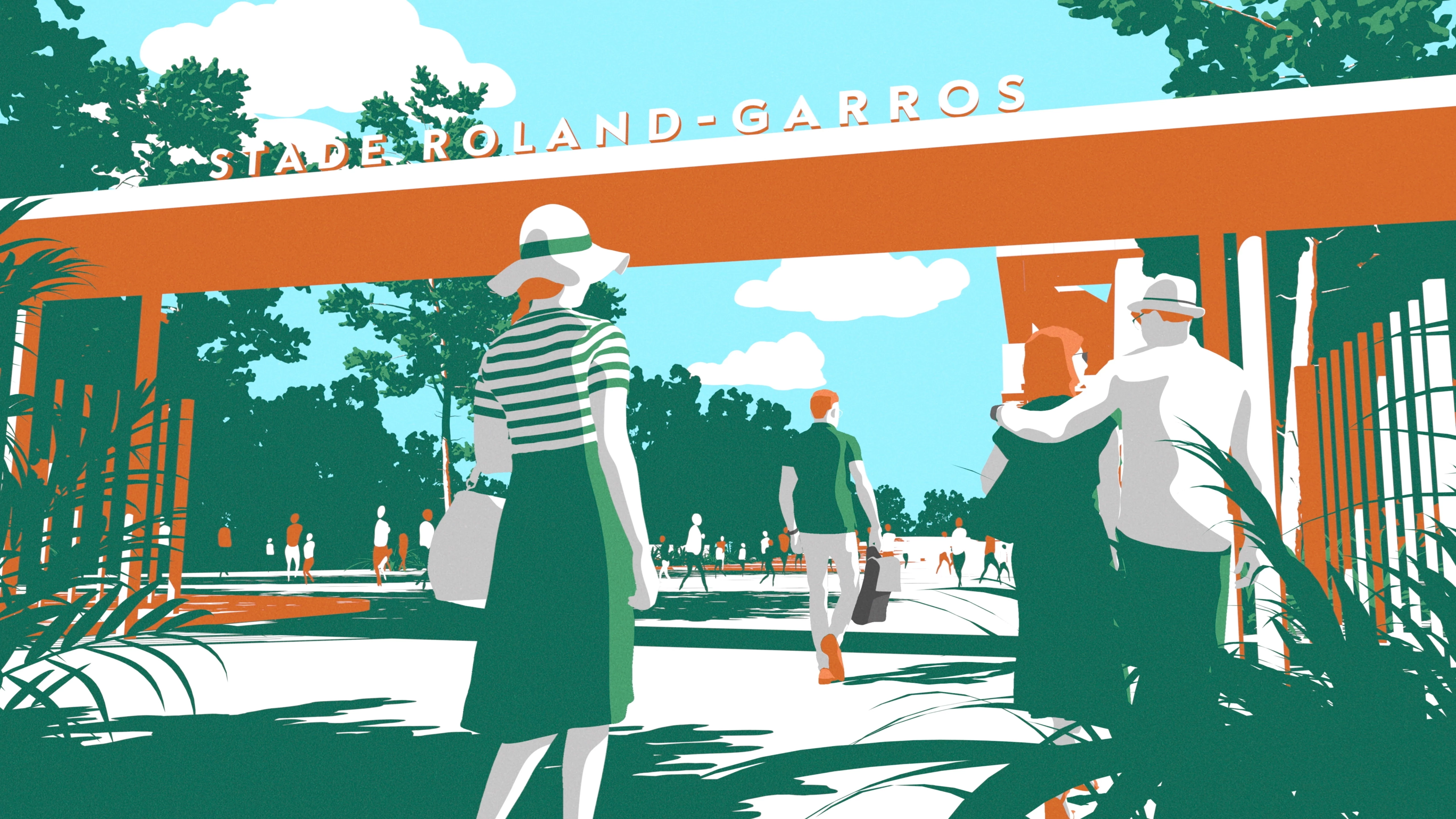 Opening shot for stadium entrance