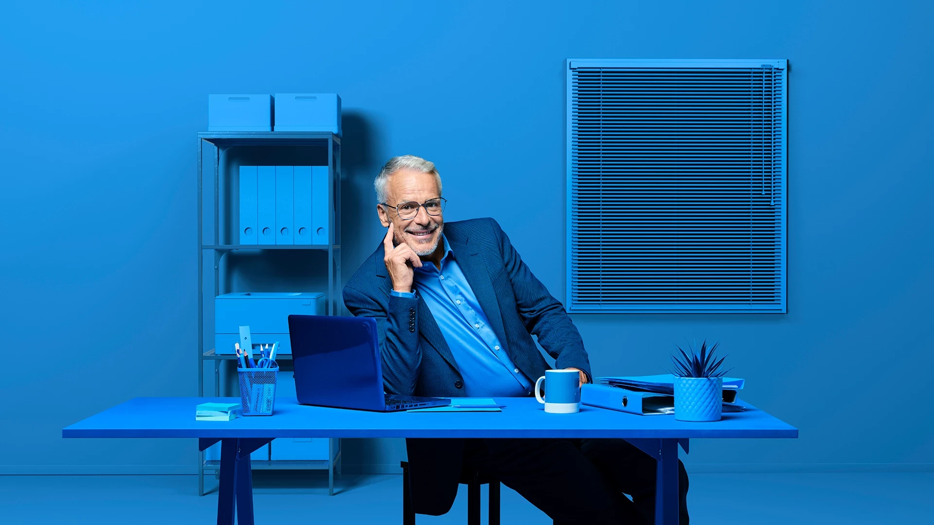 Men on a desktop